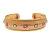 Mario Buccellati Ruby Diamond 18k Gold Cuff Bracelet 