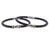 Charriol Alor 18k Gold Black Steel Men's Bracelet Set 2pc
