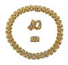 Boucheron 18k Gold Diamond Necklace Earrings Ring Suite