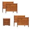 Recámara. Estados Unidos. Siglo XX. Marca Stanley furniture. Elaborados en madera. Consta de: Buró, 2 cabeceras y 2 pieceras.