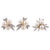Pair of Pearl & Diamond Earrings & Pendant in 14K