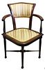 Vintage Upholstered and Carved Wood Diamond Chair