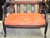 Antique Hand Carved Loveseat w Upholstery SIZE?