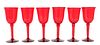 Set of (6) Steuben Selenium  Red Wine Glasses
