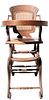 Antique Carved Wood Conversion High Chair Rocker