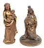 Vtg Wooden Carved Religious Figures