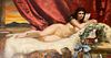 Adolf Pirsch (1858 - 1929 Austrian) Monumental Oil on Canvas of A Reclining Nude
1895