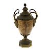 An ormolu-mounted Hatterel cassolet or urn and cover Early 19th century The cover with spirally-reed