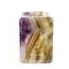 A fluorite incense/oil burner or night light The canted cuboid body with dished top over candle rece