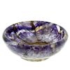 A Blue John shallow bowl or dish Of squat circular form with white zig-zag veining to the marbled am