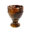 A Derbyshire fluorspar chalice The rounded funnel bowl with ribbed collar on a tapering socle and do