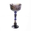 A Blue John chalice or gobletTreak Cliff Blue Vein The straight-sided circular bowl having a pale li