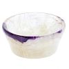 A small Blue John bowl Of tapering circular form, with lilac veining over 'vaseline' body, 43mm diam