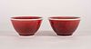 Pair of Copper Red Glazed Porcelain Teacups