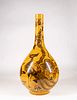 Yellow-Ochre Glazed Pear Shaped Vase w/ Mark
