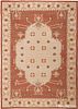 VINTAGE SWEDISH FLAT WOVEN AREA RUG. 9 ft 5 in x 6 ft 8 in (2.87 m x 2.03 m)