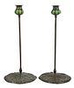Pair Tiffany Favrile and Bronze Candlesticks