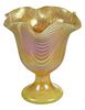 Steuben Aurene Art Glass Pedestal Vase