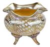Quezal Iridescent Art Glass Footed Bowl