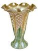 Quezal Trumpet Form Art Glass Vase