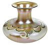 Quezal Hooked Feather Art Glass Vase