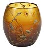 Galle Enameled Honey Bee Motif Art Glass Vase