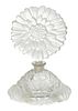 Czech Frosted Glass Perfume with Flower Stopper