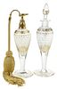 Pair of Gilt Decorated Glass Perfume Bottles