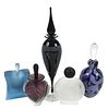 Five Studio Art Glass Perfume Bottles