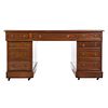 Chippendale Style Leather Top Partner's Desk
