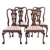 Four Chippendale Style Mahogany Side Chairs