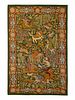 An Indian Crewelwork Copy of a Qum Hunting Rug
57 x 36 inches.