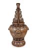 A Monumental Near Eastern Mother-of-Pearl-Inlaid Covered Jar
Height 42 x diameter 22 inches.