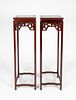 A Pair of Chinese Rosewood Stands
Height 48 x width 14 x depth 14 inches.