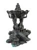 An Italian Patinated Bronze Table Fountain: The Fountain of the Tritons
Height 14 1/4 x width 10 x depth 8 1/2 inches.