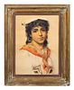 Antonio Bampiani
(Italian, 1852-1930)
Portrait of a Gypsy Girl