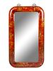 A Chinese Gilt-Decorated Red Lacquer Mirror
Hegiht 42 1/2 x width 24 inches.