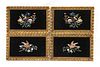 A Set of Four Italian Pietra Dura Plaques in Giltwood Frames
Height of frames 13 x width 21 inches.