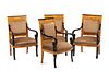 A Set of Four Directoire Style Part Ebonized Armchairs
Height 37 x width 24 x depth 19 1/2 inches.