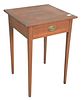 Federal Mahogany One Drawer Stand having inlaid drawer front on tapered legs, height 27 1/2 inches, top 19" x 19 1/2".