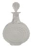 Lalique "Parme" Crystal Decanter, frosted glass brandy or liqueur bottle, height 10 3/4 inches.
