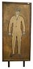 The Big Four Sales Company Model Suit Maker Display Shop Sign, patent 1914, Findlay, Ohio, with wood, wire and photograph, height 6 feet, width 31 1/4
