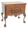 Custom Chippendale Style Mahogany Lowboy, Philadelphia style, set on carved legs with ball and claw feet, signed Eric Jacobsen, 1996, Irion Company Fu