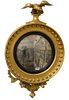 Regency Convex Mirror with carved gold eagle, 19th century, 36" x 23".