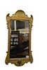 Continental Neoclassical Girandole Mirror in gilt wood frame with beveled glass mirror, missing brass candle holder, 18th century, 31 1/2" x 13 1/2".