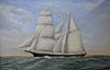American School (Early 20th Century) "The N.M. Standard" schooner in full sail, signed and dated lower right "J.A. Jesen, 1913", 23" x 16".
