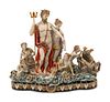 A German Porcelain Figural Group
Height 20 x width 24 x depth 9 inches.