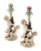 A Pair of Meissen Porcelain Figural Candlesticks
Height 12 inches.