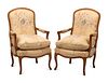 A Pair of Louis XV Provincial Style Armchairs
Height 41 x width 25 1/2 x depth 22 inches.