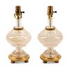 A Pair of Louis XVI Style Gilt Bronze and Rock Crystal Lamps
Height overall 14 inches.